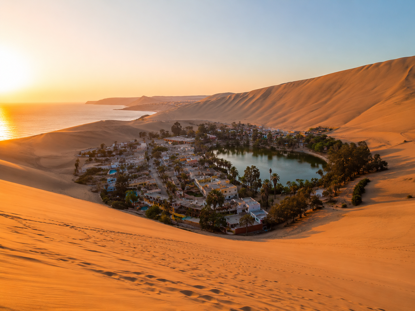 Paisaje turístico de la costa y desierto del Perú
